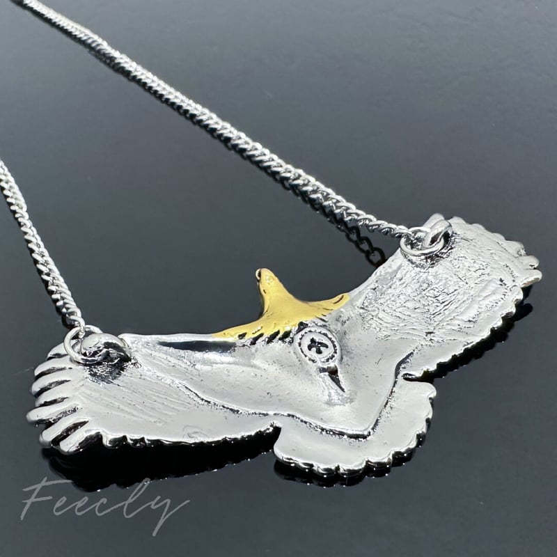 イーグル フェザー ネックレス シルバー ゴールド アクセサリー | Feecly