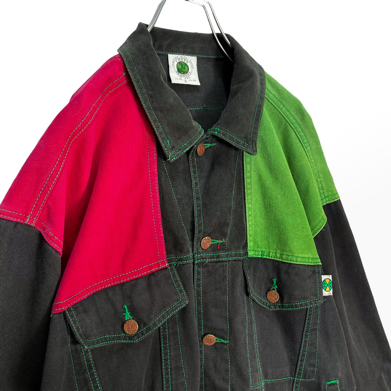 90s CROSS COLOURS multicolored denim jacket | 無無