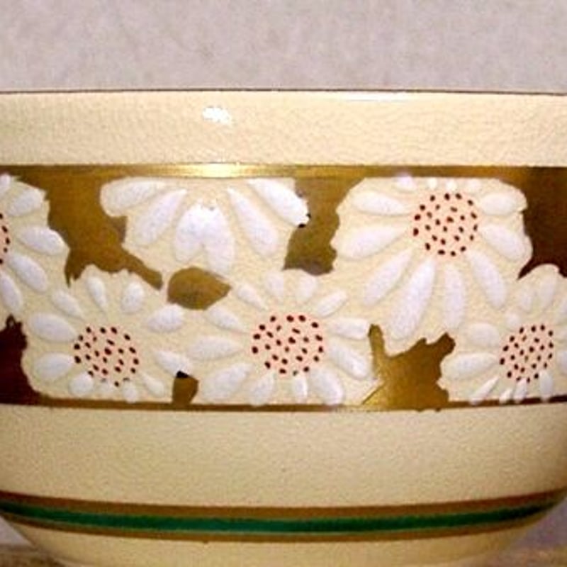 京焼・清水焼 山川巌（二代）作 仁清写 菊之絵 茶碗 無傷 共箱 保証