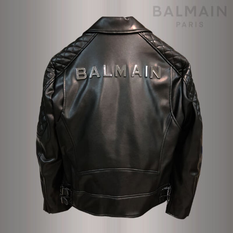 BALMAIN PARIS バルマン ライダース ジャケット メンズ エコレザー