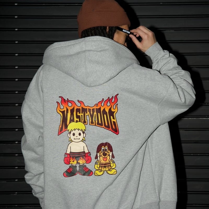 Tenshin×Nasty ZipHoodie(Gray) | NastyDog Online