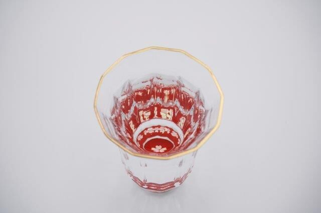 天野漆器】金杯（万華鏡）桜（貝入）朱／黒 | 高岡伝渡 -online shop-