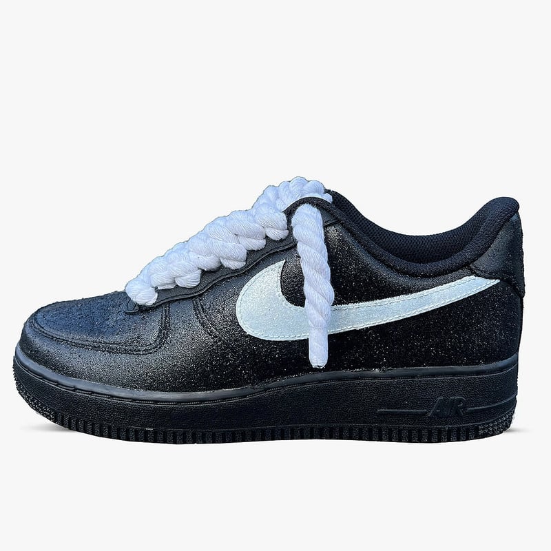 AIR FORCE 1 Black White Glitter ROPE | Kick-Ass