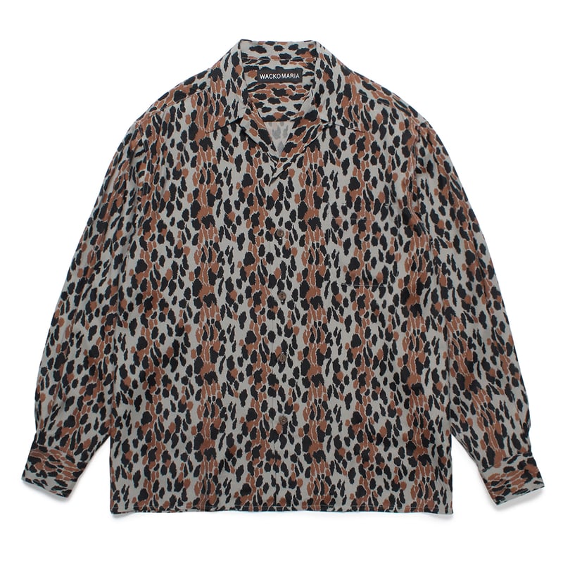 WACKO MARIA ワコマリア LEOPARD HAWAIIAN SHIRT / GRAY