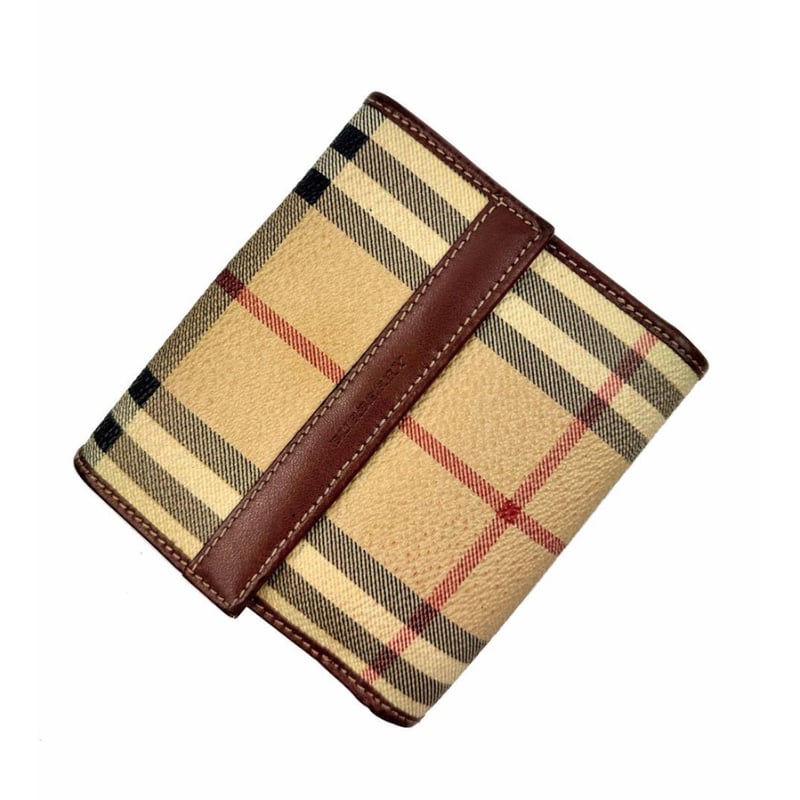 BURBERRY バーバリー ノバチェック 二つ折り財布 Wホック レザー