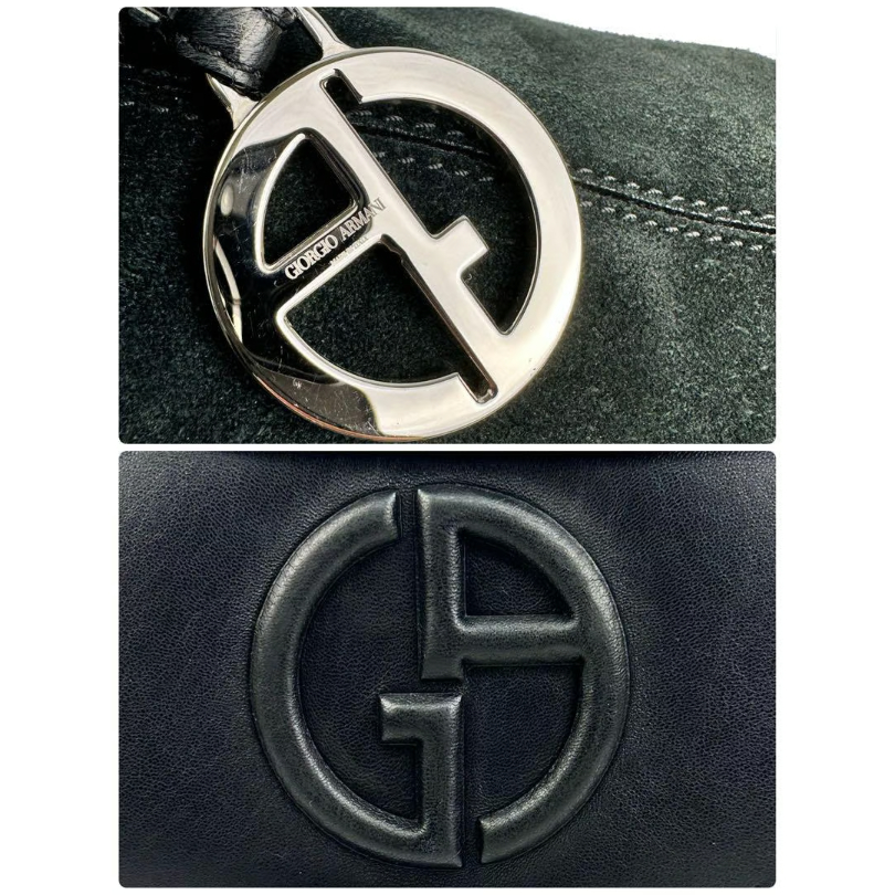 ジョルジオアルマーニ GIORGIO ARMANI ブラック スエード レザー黒
