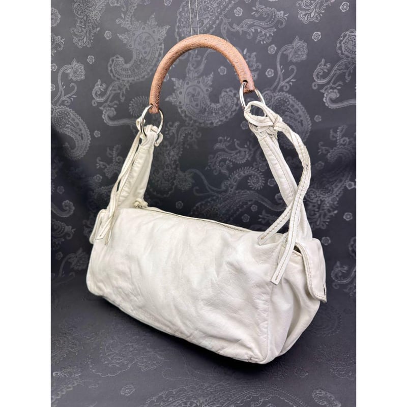 ミュウミュウ MiuMiu 木製ハンドル トートバッグ ワンショルダー