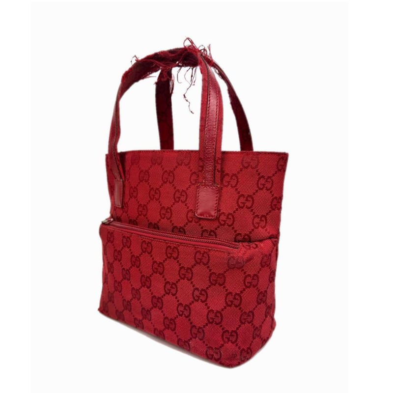 GUCCI グッチ 002 1079 001998 GGキャンバス レザー レッド 赤 ミニハ