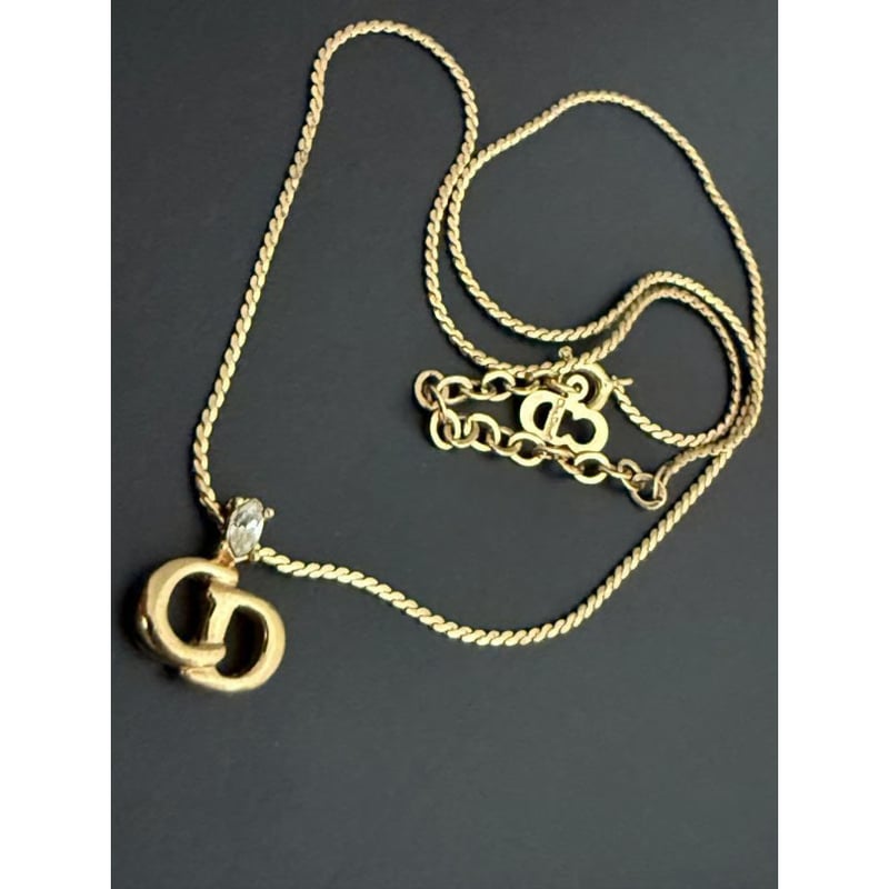 美品 Christian Dior クリスチャン ディオール ネックレス ゴールド CD