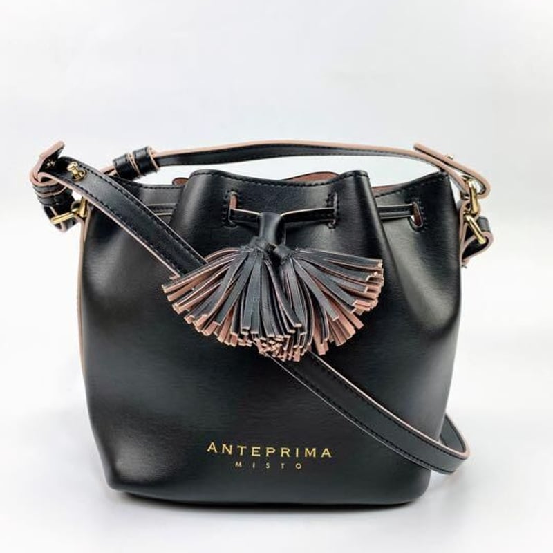 アンテプリマ 2wayレザーバッグ ブラックピンク ミニショルダー