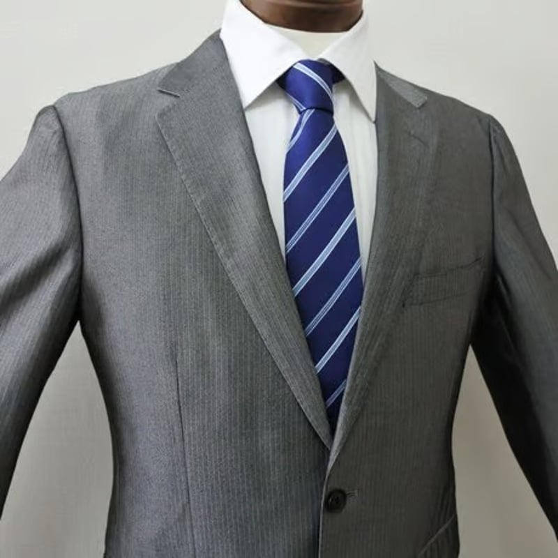 M99｜UNITED ARROWS 2B光沢グレーストライプスーツ(46) 定価84,700円