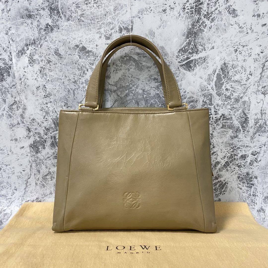 318398 ロエベ LOEWE アナグラム ミニ ハンドバッグ レザー ベージュ