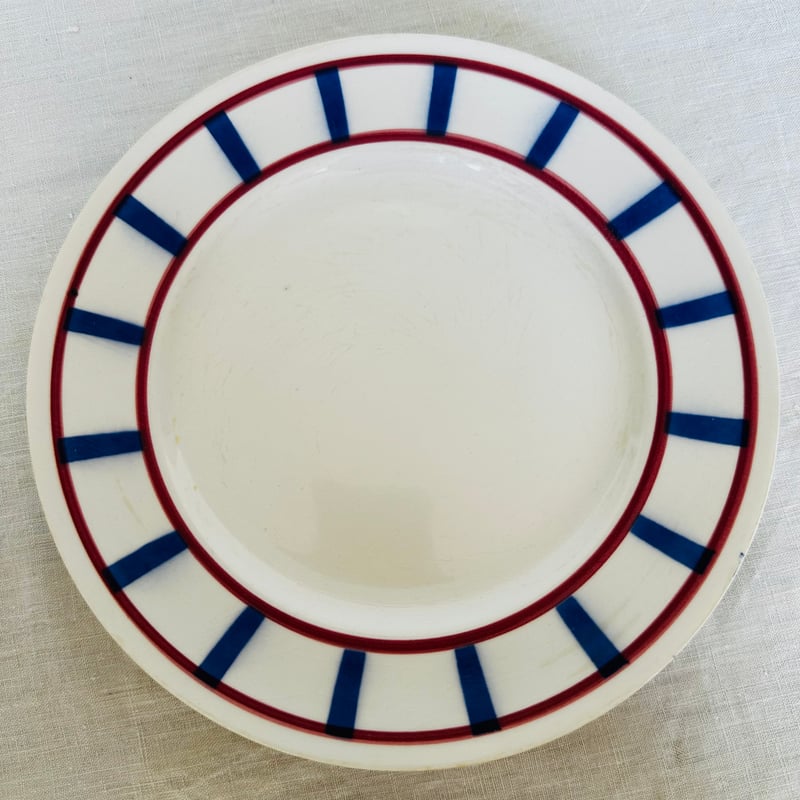 ムーランデルー バスク柄デザートプレート フランスアンティーク食器