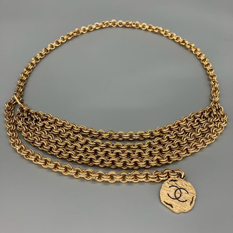CHANEL (シャネル) ヴィンテージ 4連チェーン ココマーク チェーン
