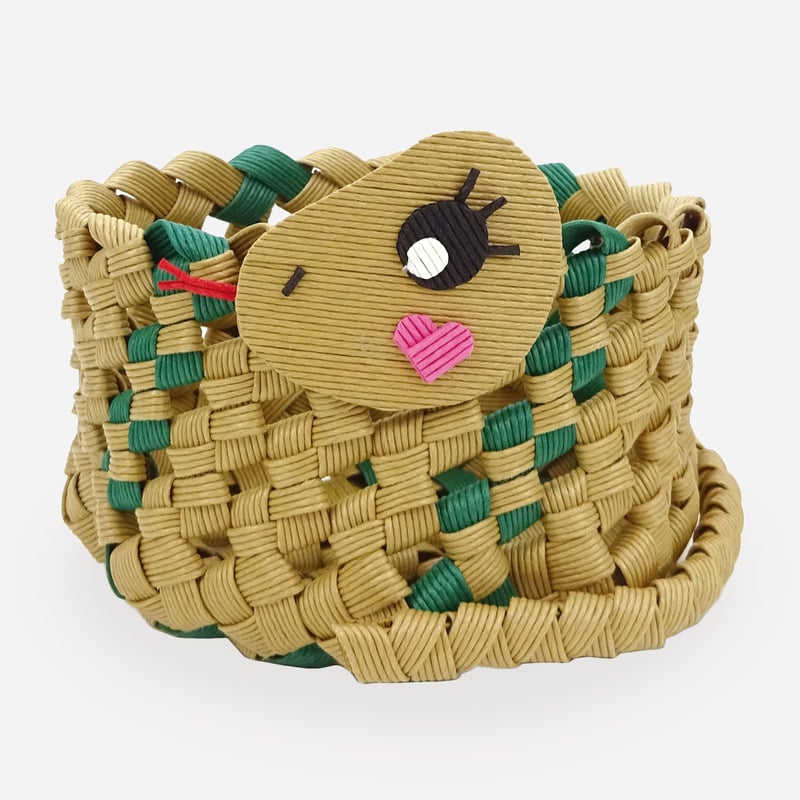 クラフトバンド レシピ】へびちゃんのかご | M's Factory