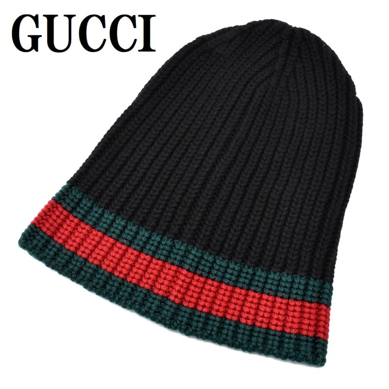 グッチ GUCCI 429753 4G206 1000 ニット キャップ 帽子 ニット帽 ウー