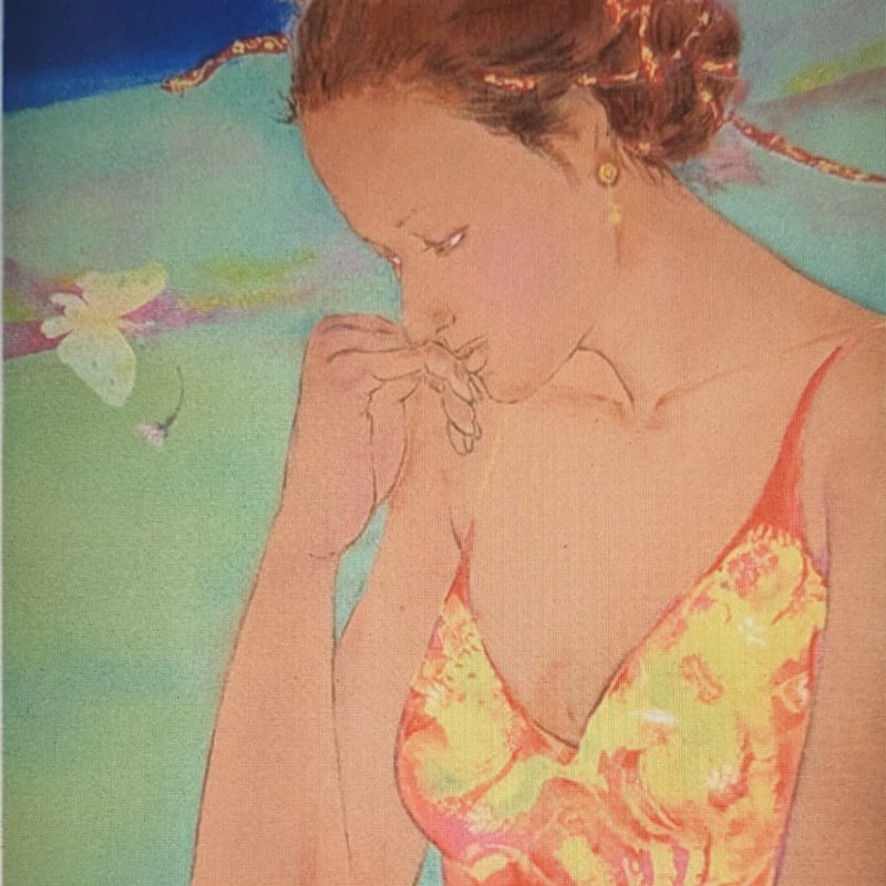 田村能里子 版画（リトグラフ） 「萌ゆるとき」 100部限定・高級額装