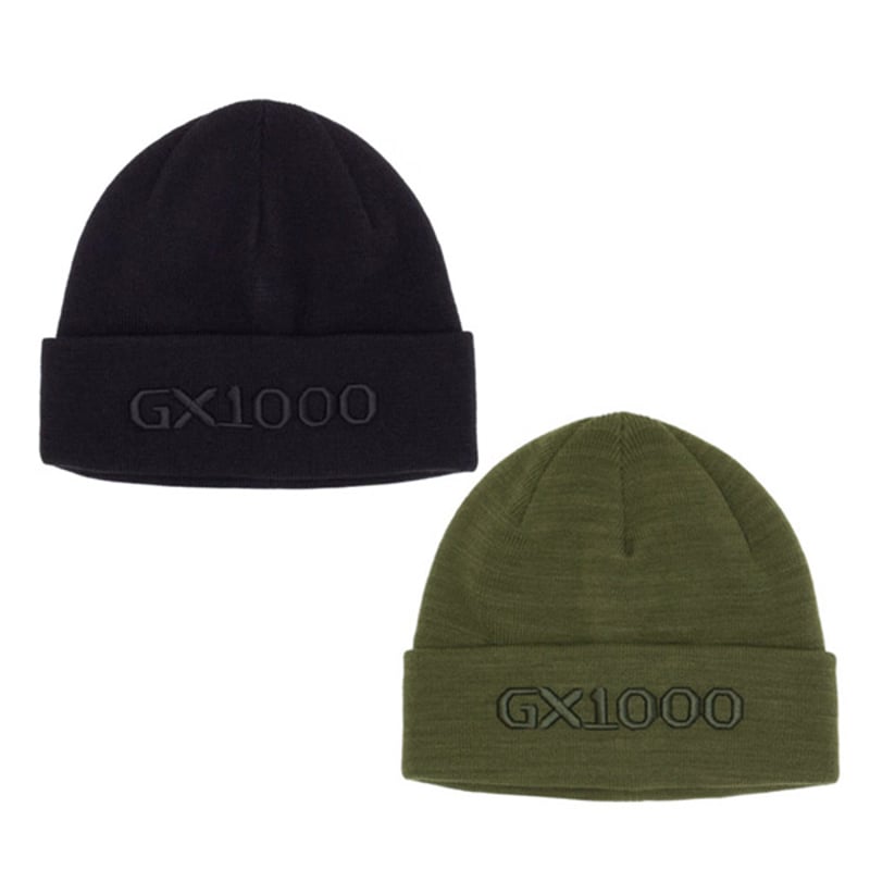 GX1000 ニット帽 ビーニー ジーエックスセン 黒 緑 OG Logo Beanie （B