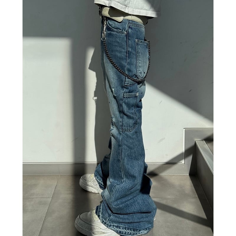 EMOSTANCECLUB】PAINTED FLARE FIT CARPENTER JEAN