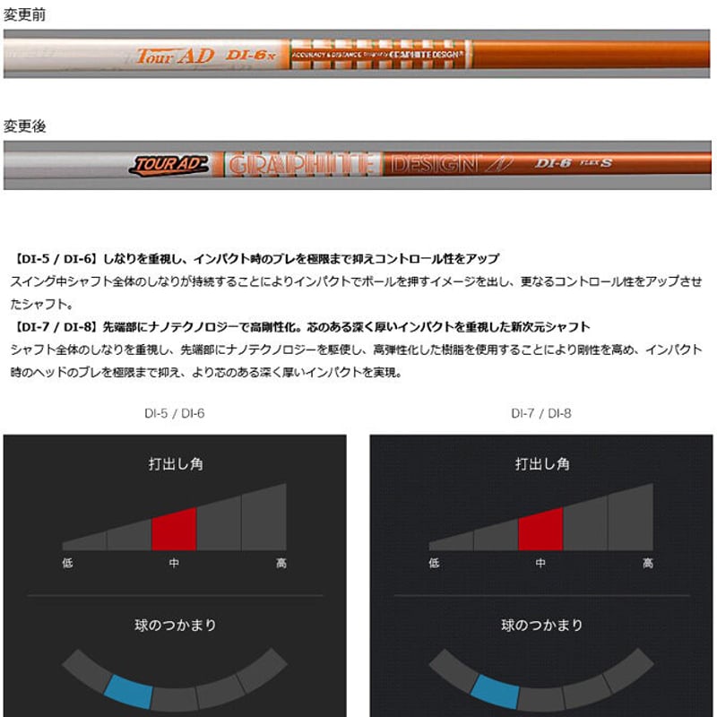 グラファイトデザイン TOUR AD DI ドライバー用シャフト
