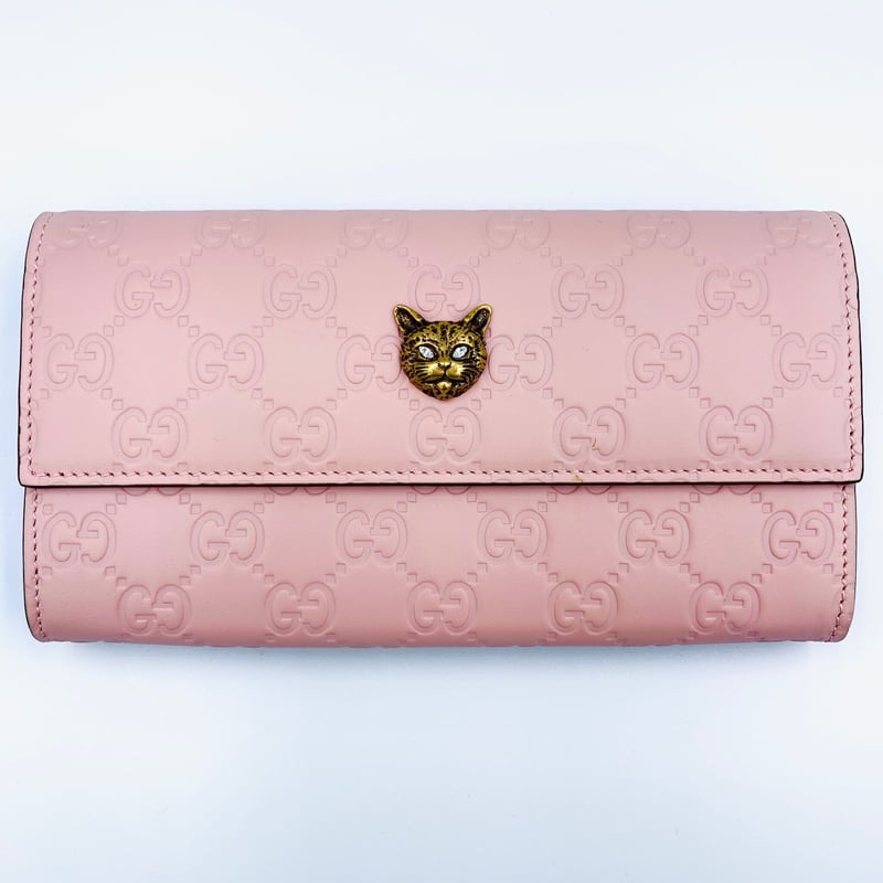 GUCCI グッチ 長財布 二つ折り 猫 ピンク 548055 | ラクトクショッピング