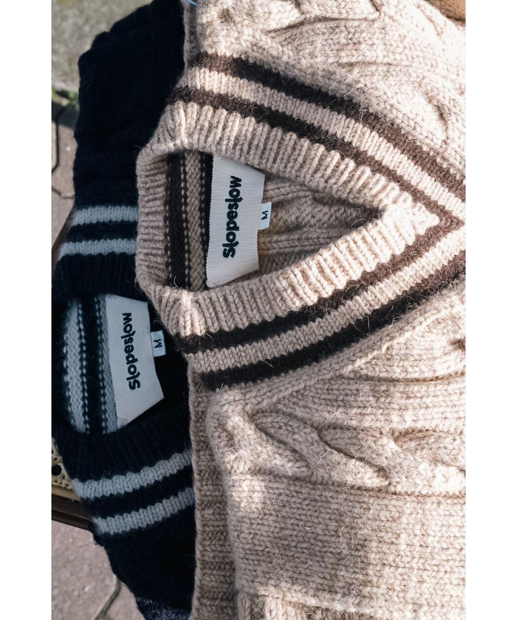 slopeslow Camel Cashmere CABLE HAND KNITTING CR
