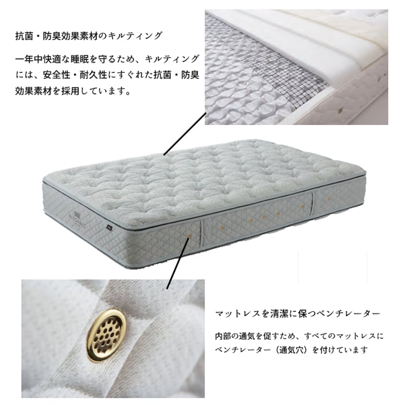 日本ベッド ピロートップシルキーポケット（ウール入） セミダブル