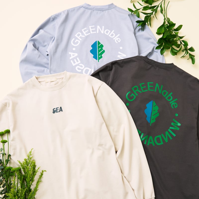 WIND AND SEA×GREENable】オーガニックコットンTシャツ LONG SLE