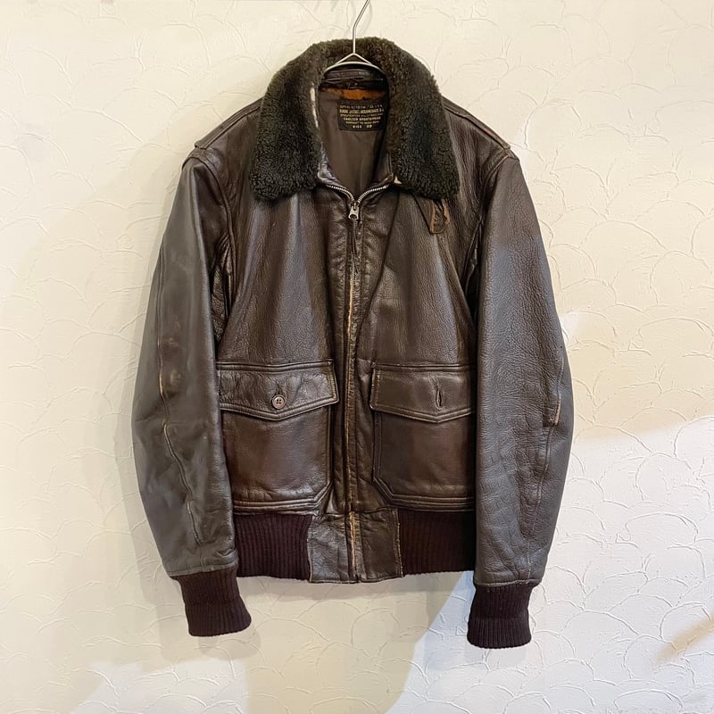 50s US NAVY G-1 Leather Flight Jacket 38 | cliq