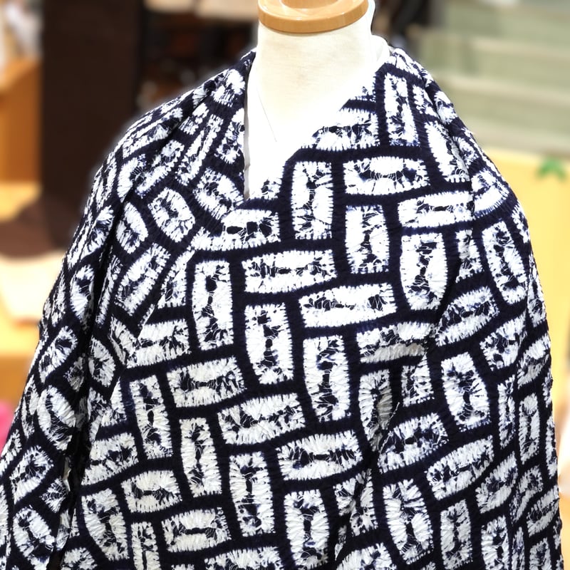 有松鳴海絞り浴衣「斜菱巻上絞り(広巾)」 | MINOKO STORE