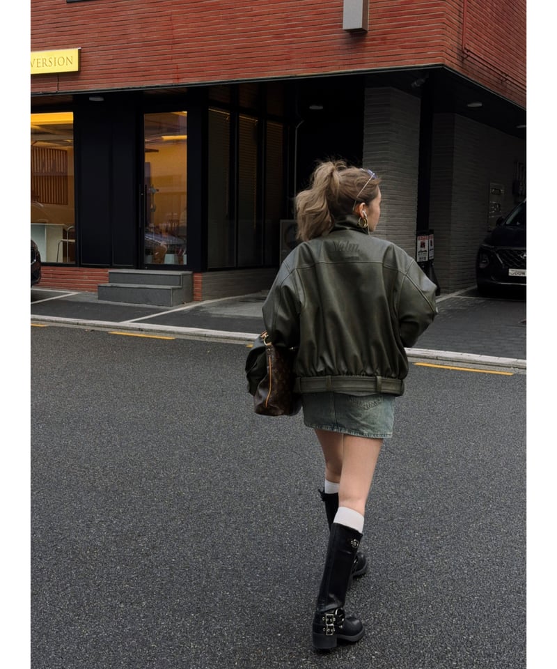 秋頃再入荷】Nalm. vintage leather jacket / khaki | N