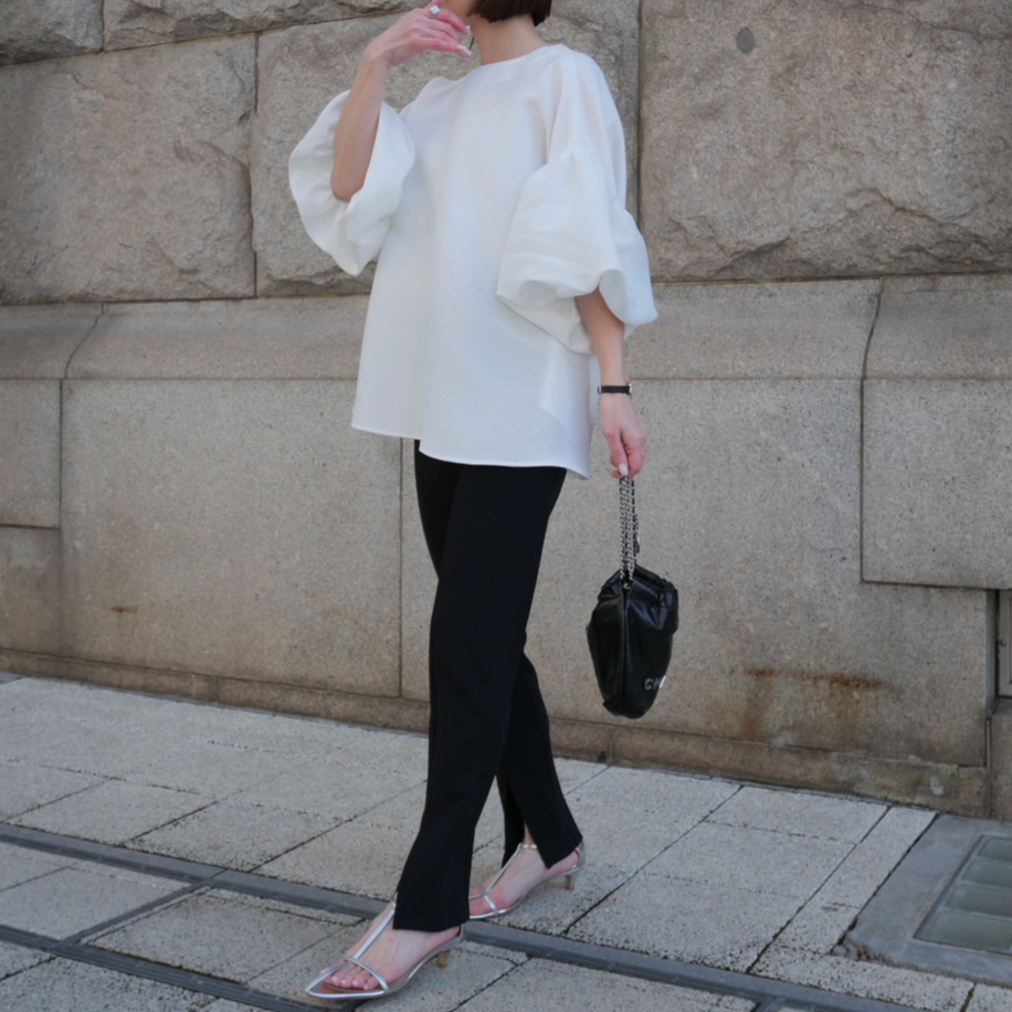 Whip Ballon Sleeve BL white | HEVE