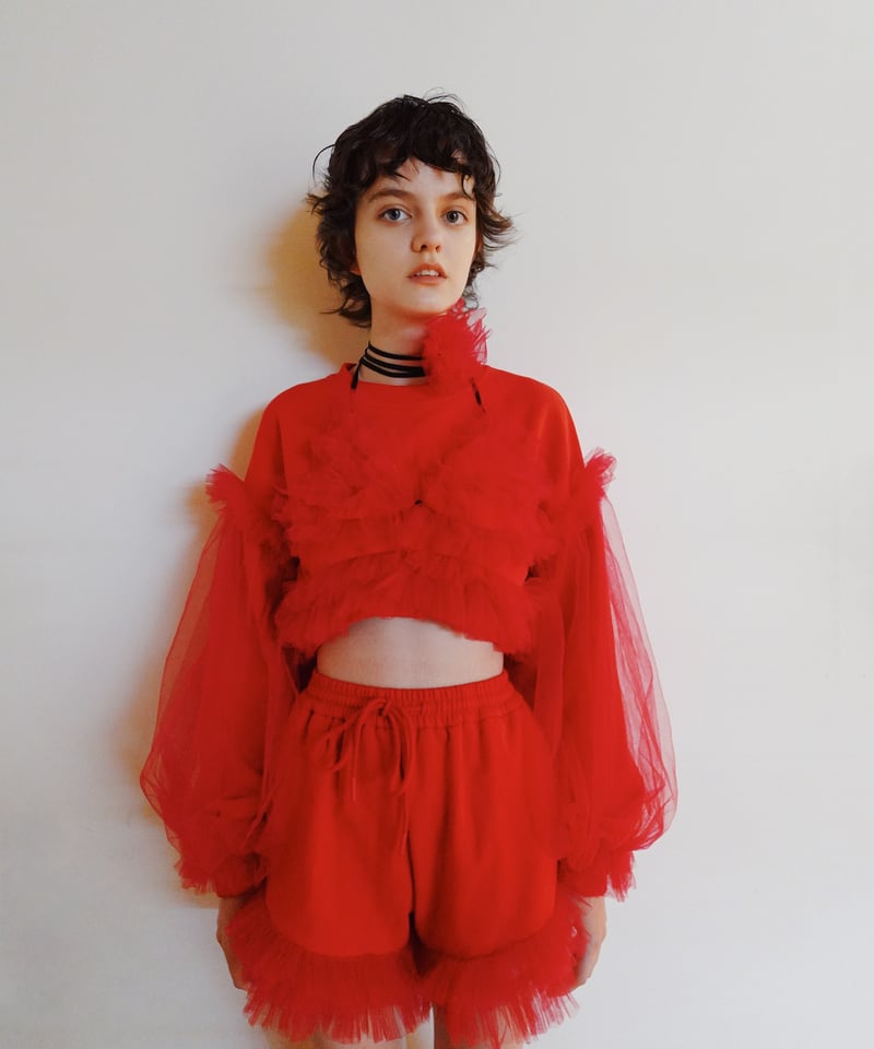 VIVIANO × JURK / Tulle Bra & Choker(red) | JURK