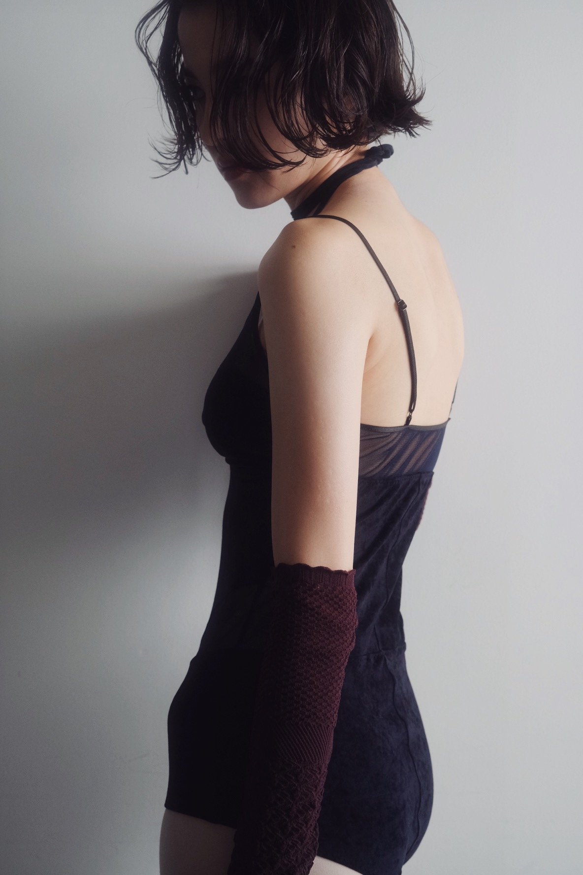FETICO × JURK / SHEER PANEL VELVET BODYSUIT | J