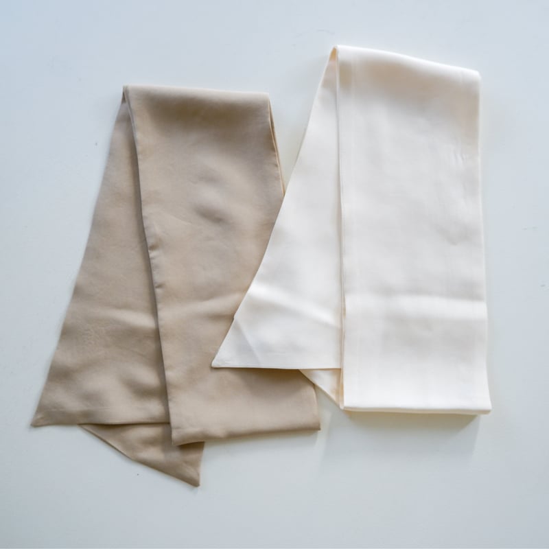 Yoli | Silk tie scarf - White/Beige 25SS | written