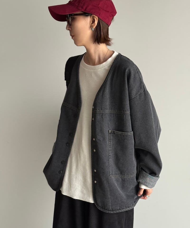 v-collar denim jacket | ARULLE