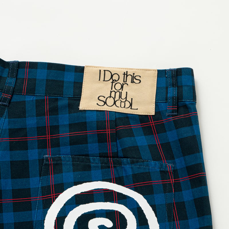 SOL soonerorlater / CHECKED BAGGY SHORTS / BLUE