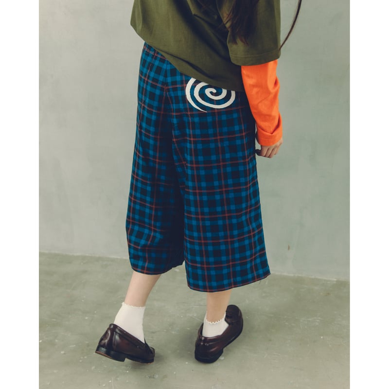 SOL soonerorlater / CHECKED BAGGY SHORTS / BLUE