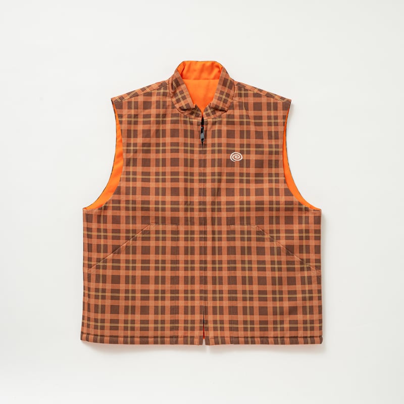 SOL soonerorlater / REVERSIBLE CHECKED VEST / B