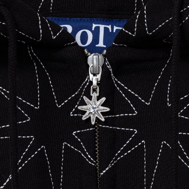 BoTT / SPARKLE STITCH ZIP HOODIE / BLACK | Soph