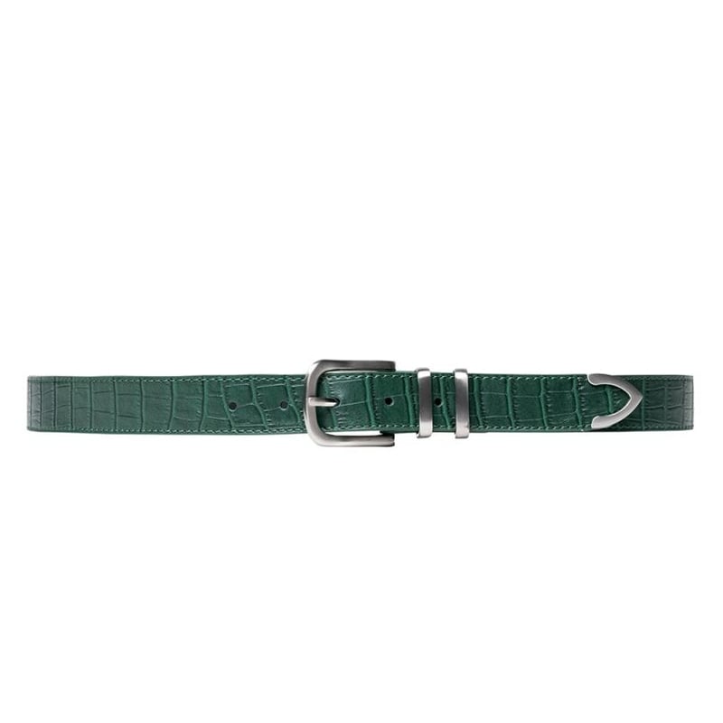 STUSSY / GATOR LEATHER DRESS BELT / GREEN | Sop