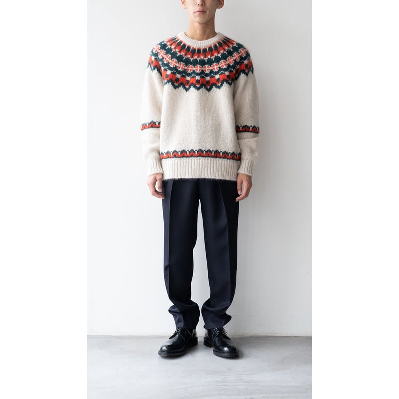 BATONER × VINCENT｜''Mohair nordic crew neck kni