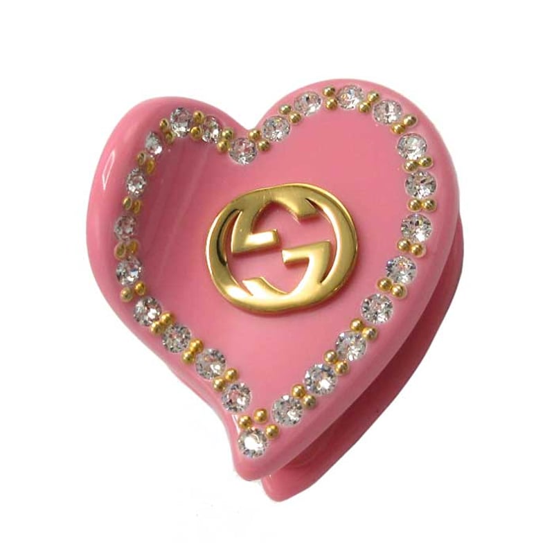 グッチ ヘアアクセサリー GUCCI ハート インターロッキングG ミニ ヘア