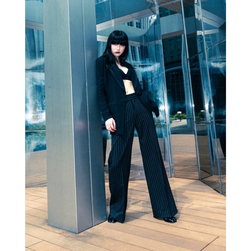 STRIPE FLARE SLACKS【BEIGE】 | SHIKITARI