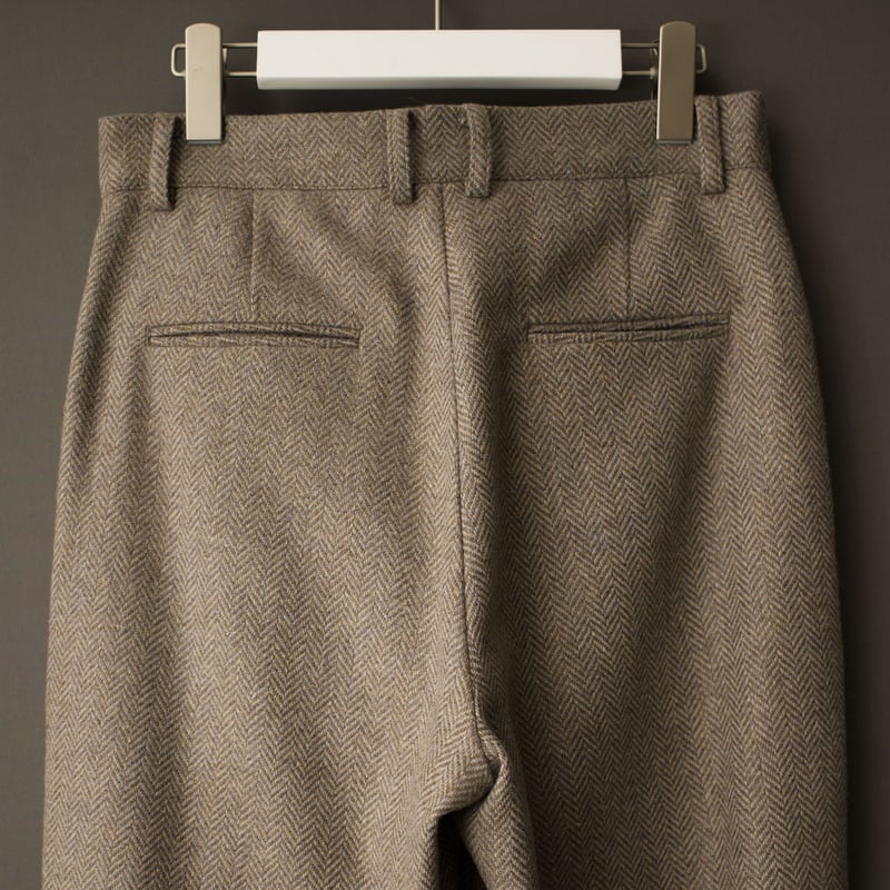 WIDE VOLUME HERRINGBONE PANTS【BEIGE】 | SHIKITARI