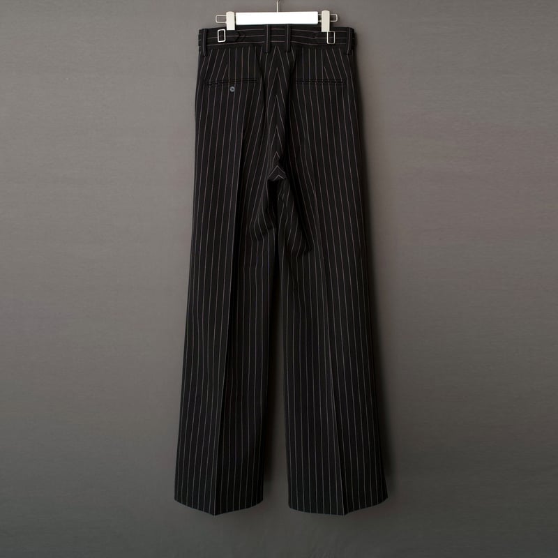 STRIPE FLARE SLACKS【BLACK】 | SHIKITARI