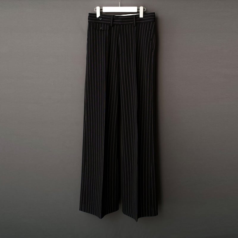 STRIPE FLARE SLACKS【BLACK】 | SHIKITARI