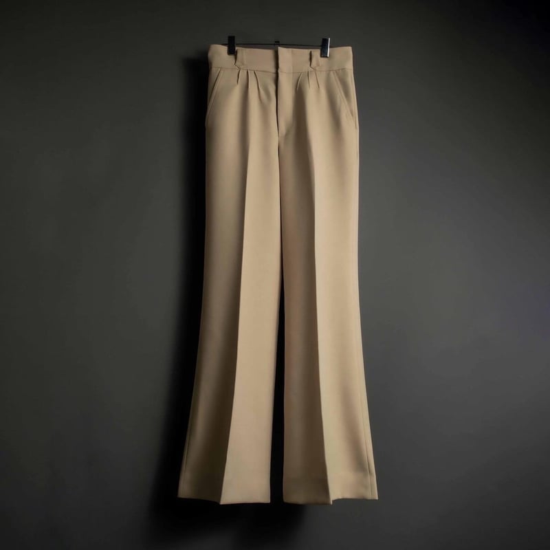 PINTUCK MEGA FLARE SLACKS 【BEIGE】 | SHIKITARI