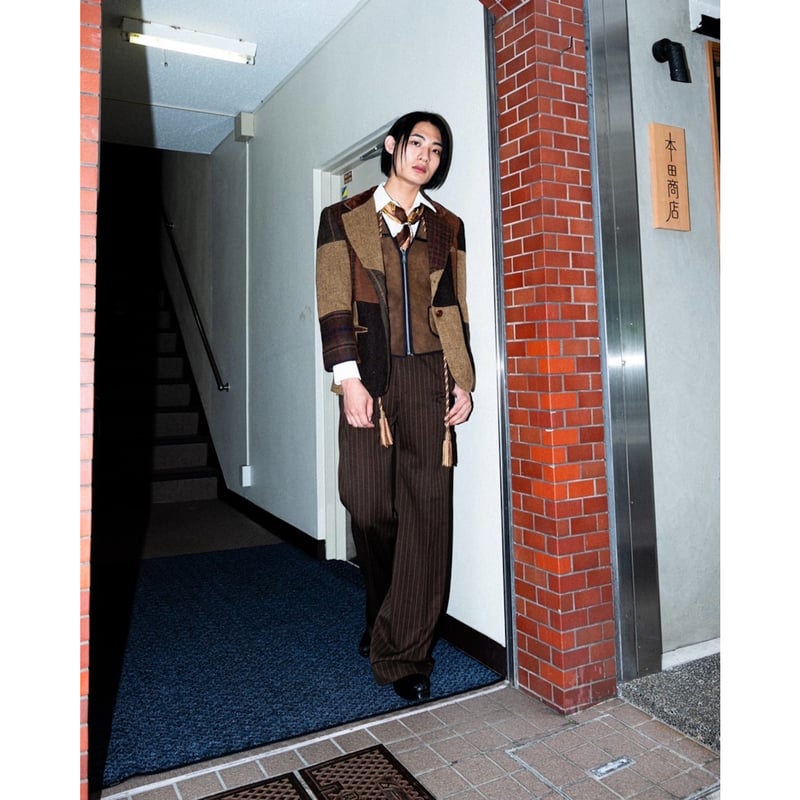 STRIPE FLARE SLACKS【BLACK】 | SHIKITARI