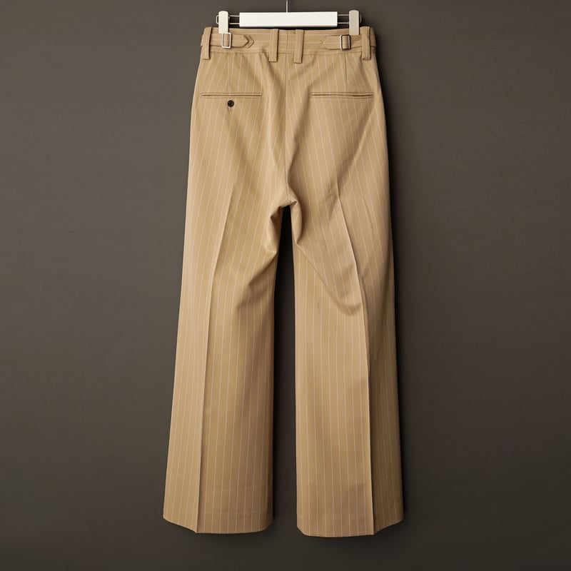 STRIPE FLARE SLACKS【BEIGE】 | SHIKITARI